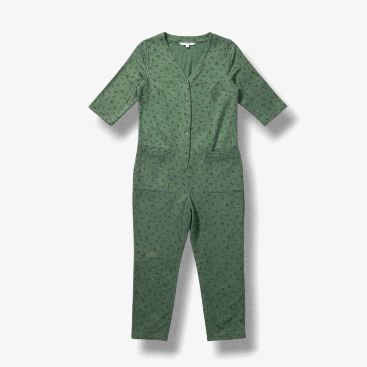 The Nines by Hatch Women’s Maternity Green Floral Jumpsuit – XS, 100% Cotton New