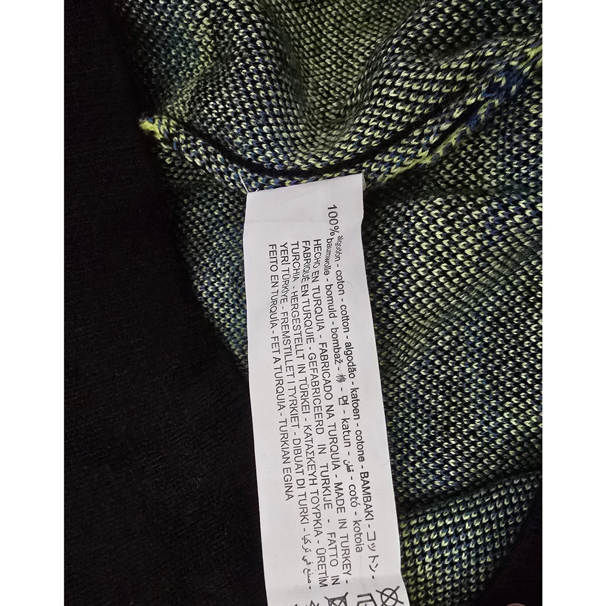 Zara Men's Abstract Camo Intarsia Knit Sweater Electric Blue Yellow Small