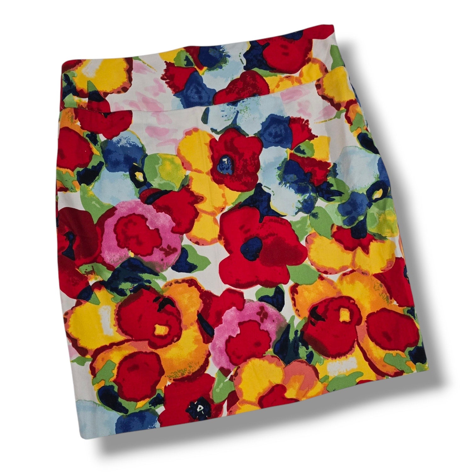Grace Women’s Watercolor Floral Straight Zip-Up Skirt – Size 4