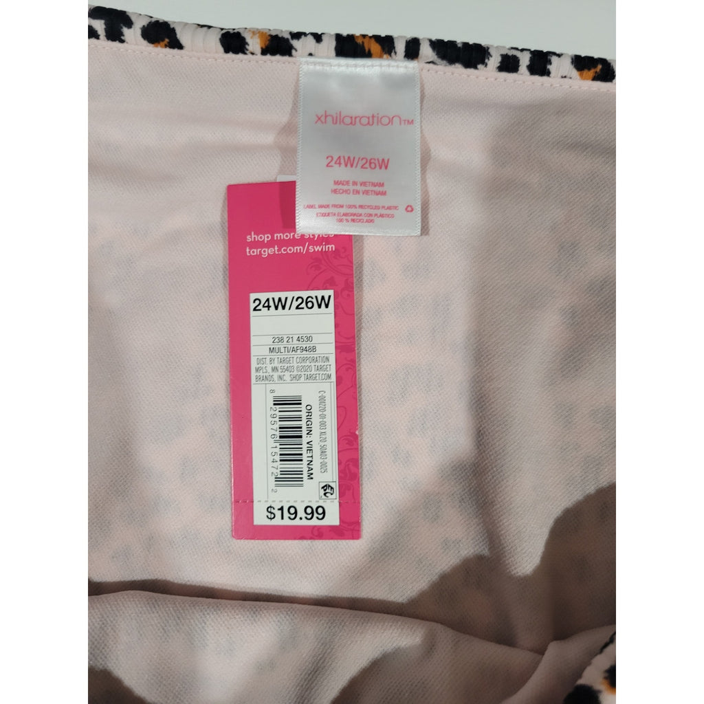 Xhilaration Juniors High-Leg High-Waist Animal Print Bikini Bottoms – 24W/26W