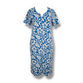 Secret Treasures Blue Tropical Floral Button Front Nightgown House Dress Medium