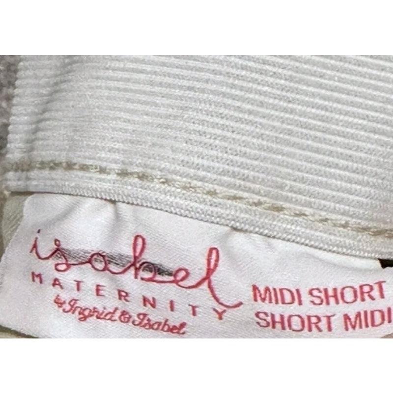 Isabel Maternity by Ingrid & Isabel Cream Denim Maternity Midi Shorts - Size 12