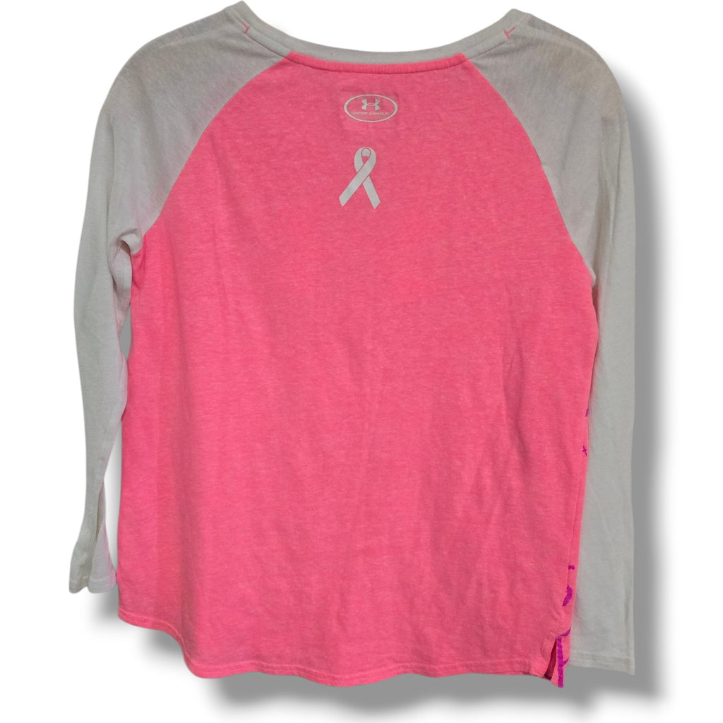 Under Armour Girls “Power in Pink” HeatGear Shirt Breast Cancer Awareness YLG