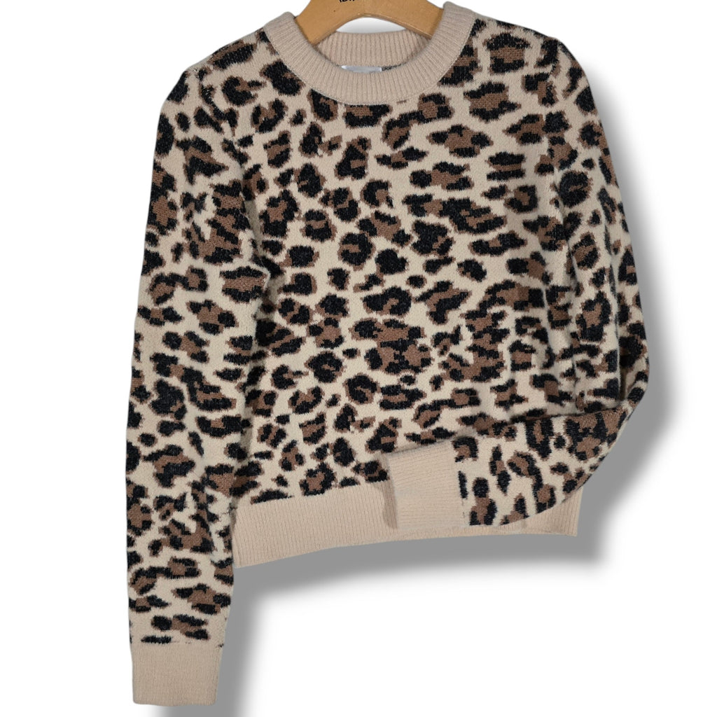 Orange Kiss Women’s Brown Animal Print Sweater Top – Size Medium