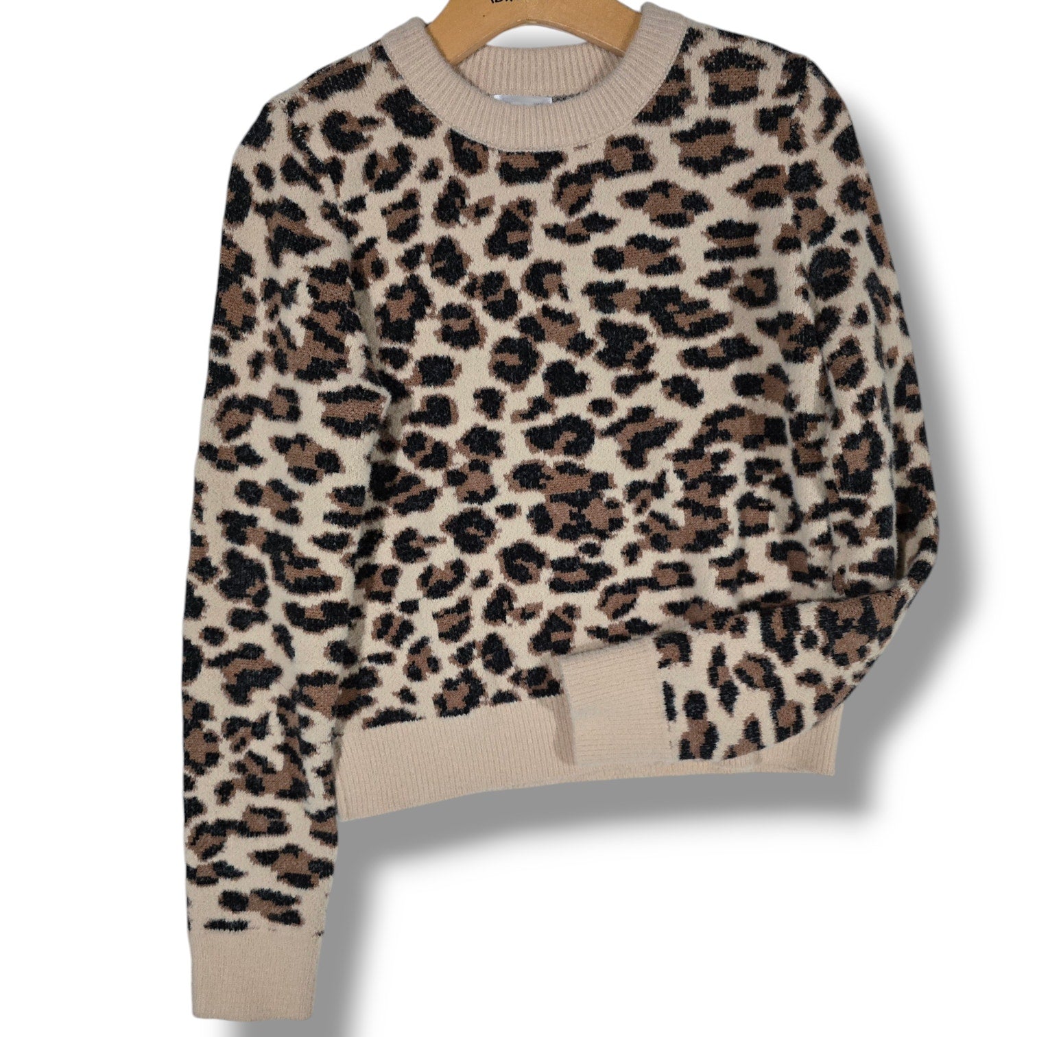 Orange Kiss Women’s Brown Animal Print Sweater Top – Size Medium