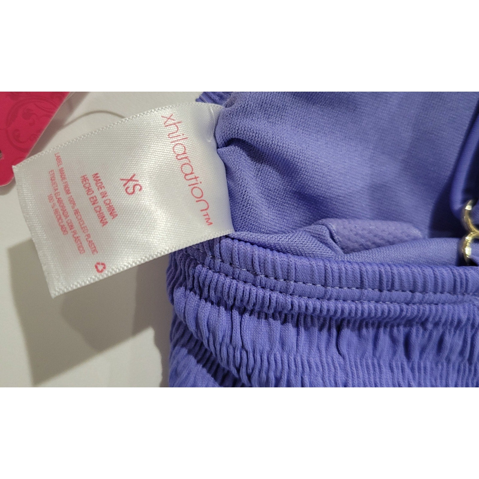 Xhilaration Juniors Purple Smocked Bralette Bikini Top – Size XS, New