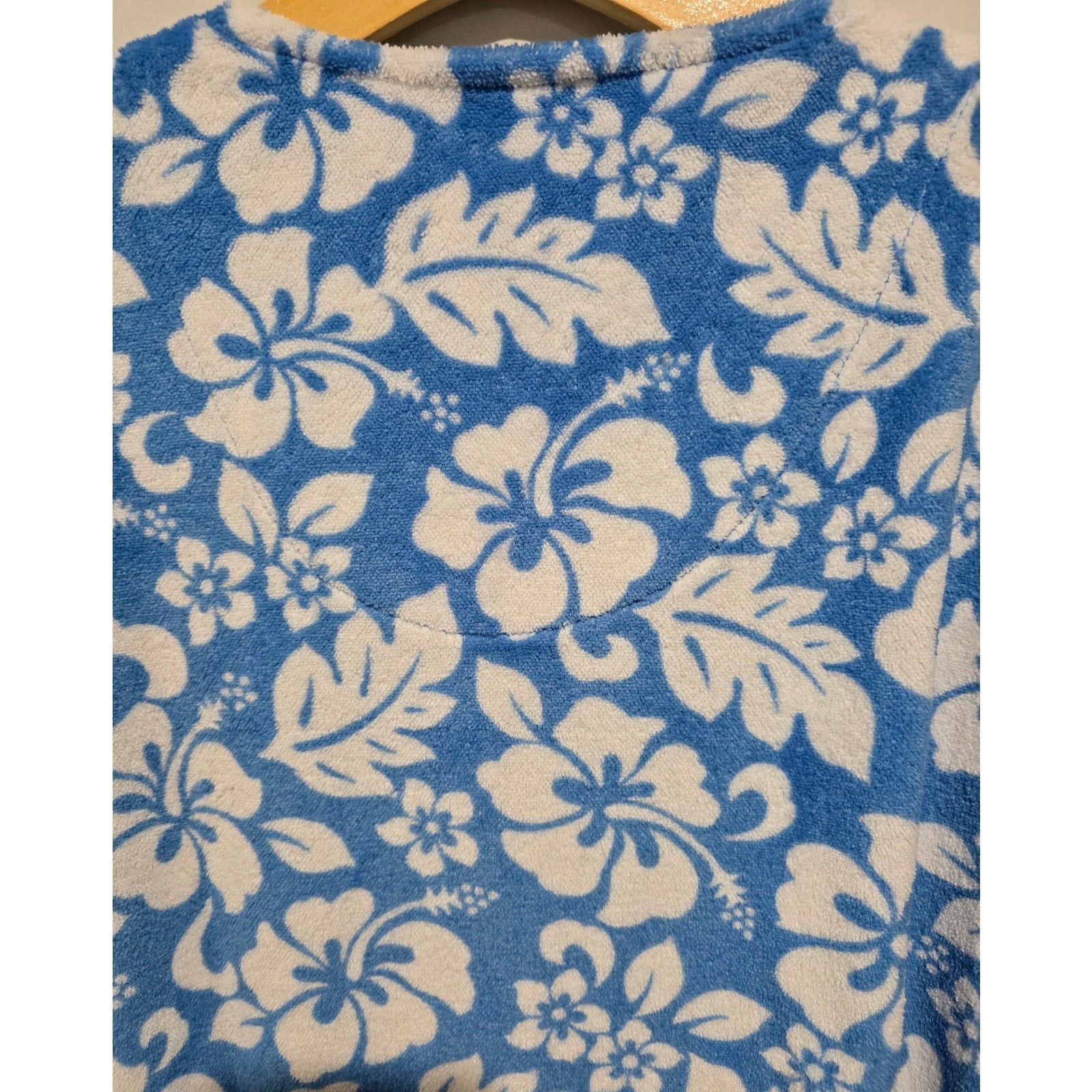 Secret Treasures Blue Tropical Floral Button Front Nightgown House Dress Medium