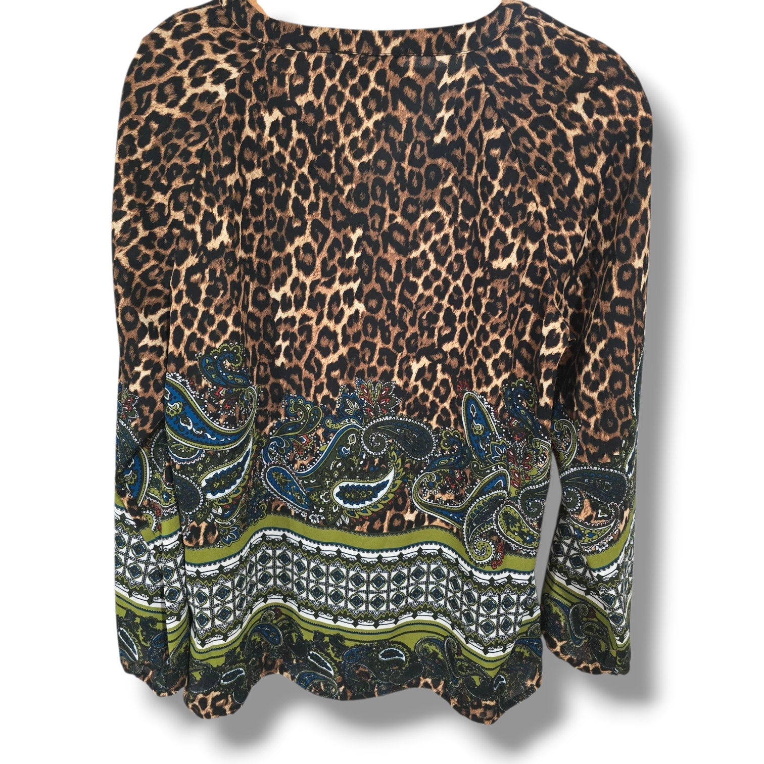 Melissa Paige Women’s petite Boho Mixed-Print Peasant Top – Gently Used - PM