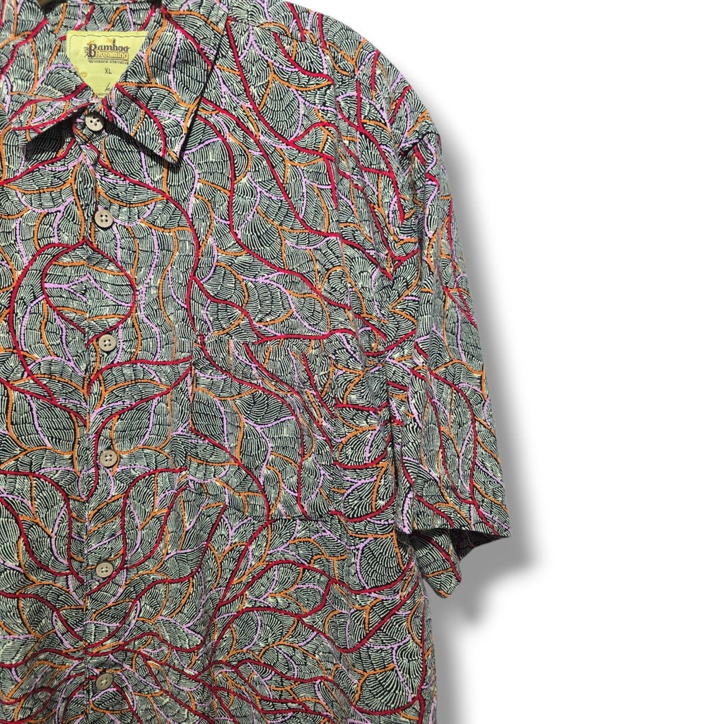 Bamboo Dreaming by Kingston Grange Mens XL Abstract Geometric Short Sleeve Shirt
