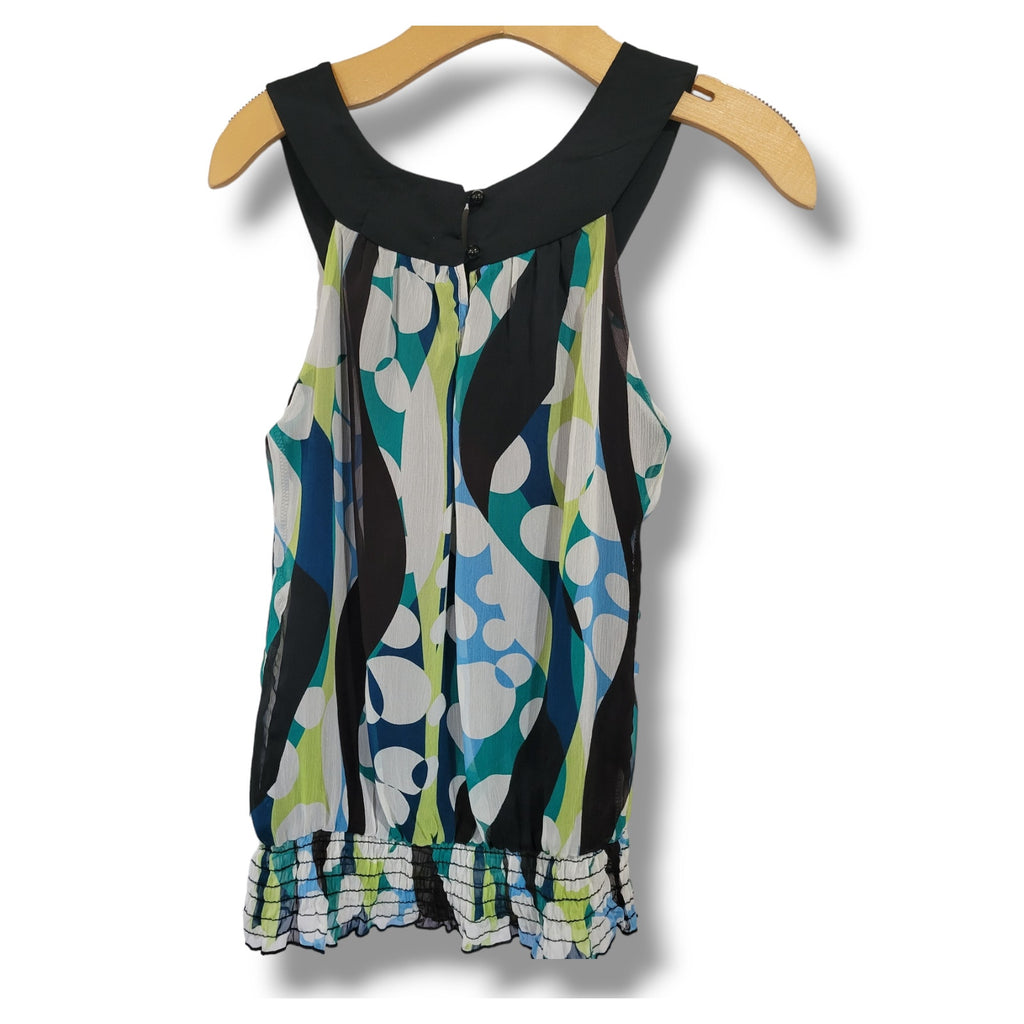 Trixxi Clothing Co.  Women's multicolor sleeveless Smocked waistband blouse