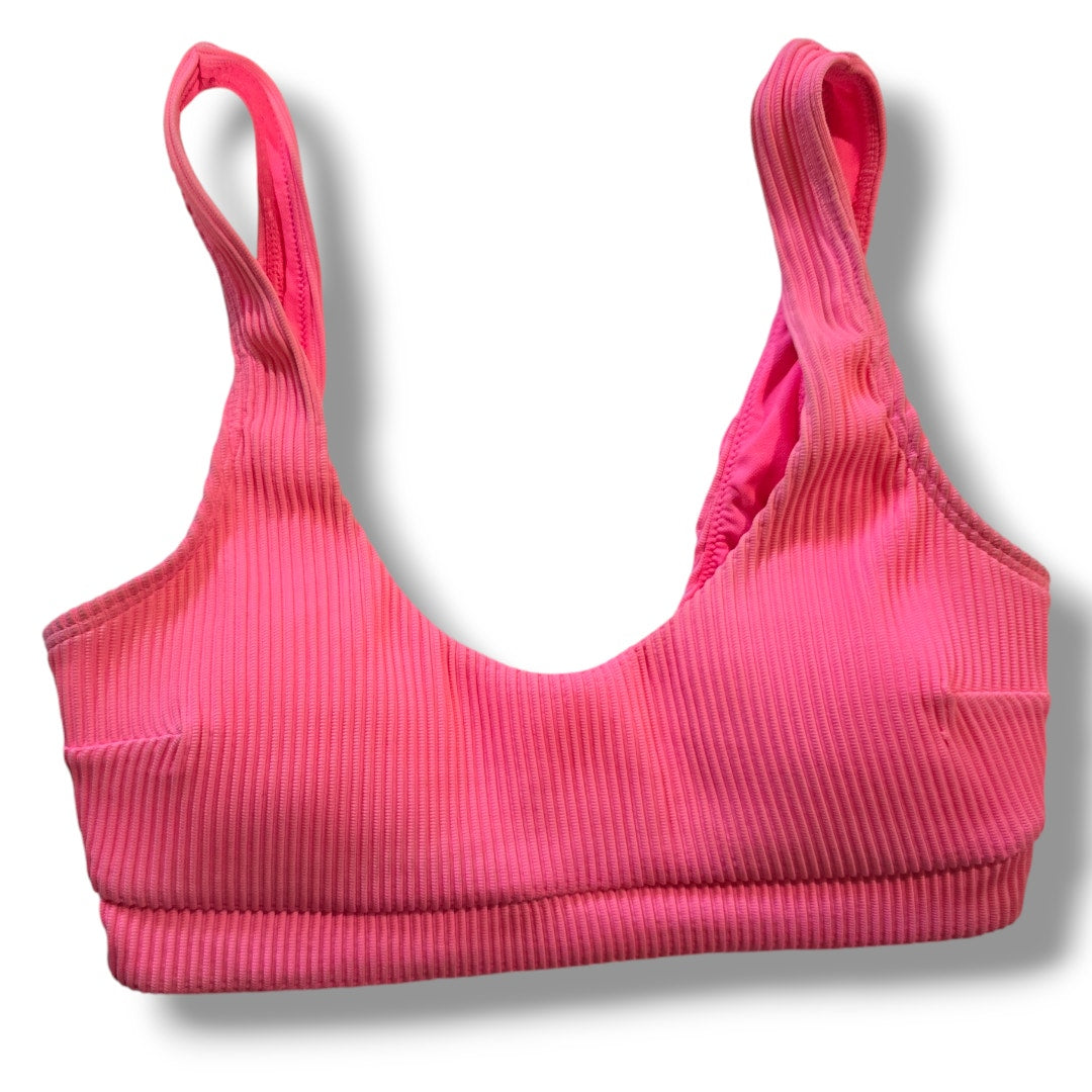Hollister Women’s Pink Ribbed Scoop Neck Bikini Top - Small NWOT