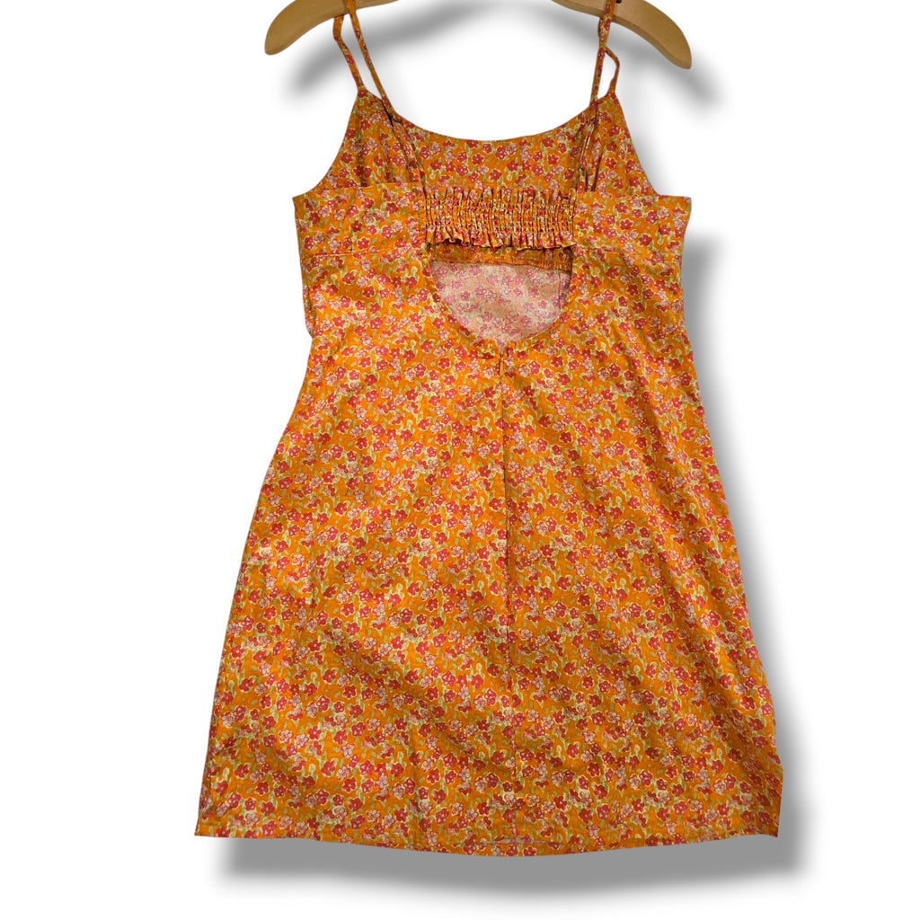 Wild Fable Orange Floral Cutout Mini Dress – Size Medium
