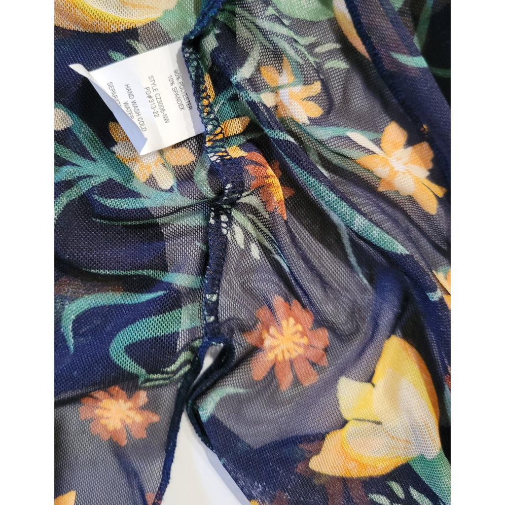 Shiela Rose Women’s Floral Semi-Sheer Open Front Cardigan Small  Multicolor NWT