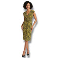 Apt. 9 Women’s Green Black Knot Front Stretch Dress - Medium