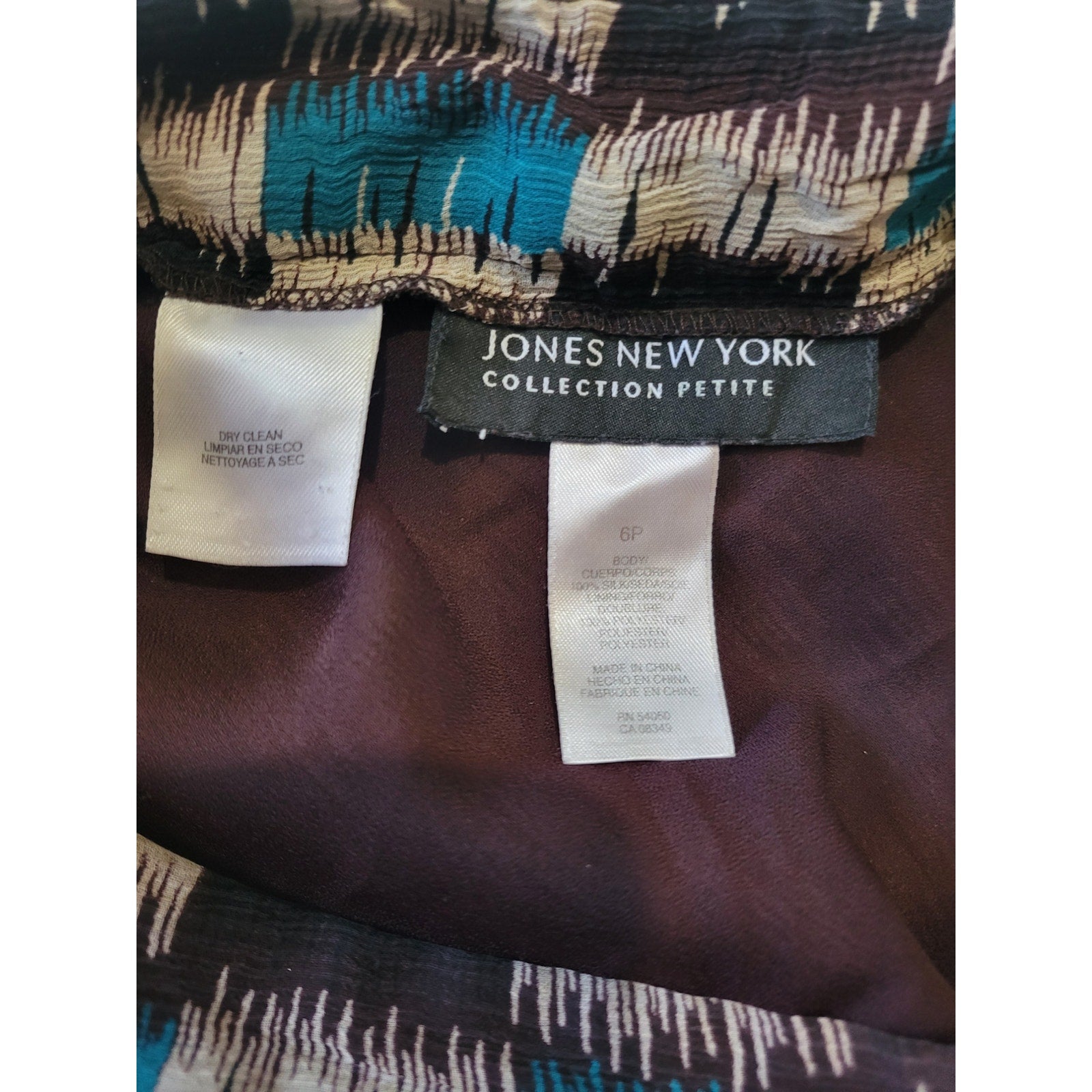 Jones New York Collection Women’s Petite Blue & Brown Layered Midi Skirt Size 6P