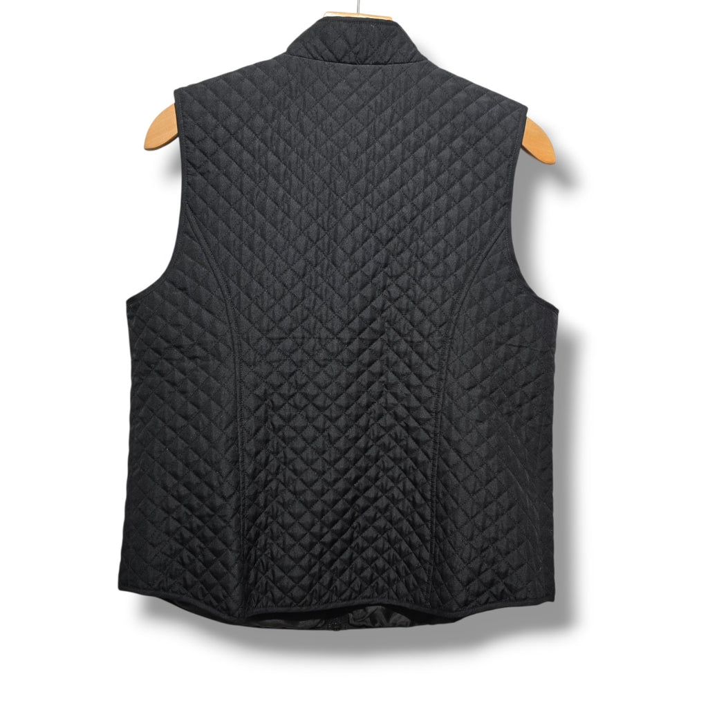 Chico's Women's Size 1 (Medium / US 8) Black Diamond Quilted Zip Vest