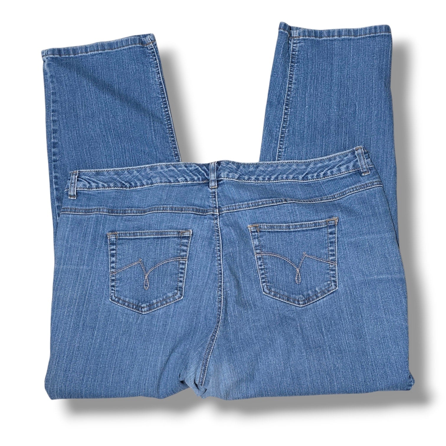 Just My Size JMS Women's 22W Stretch Classic Denim Medium Wash Straight Jeans