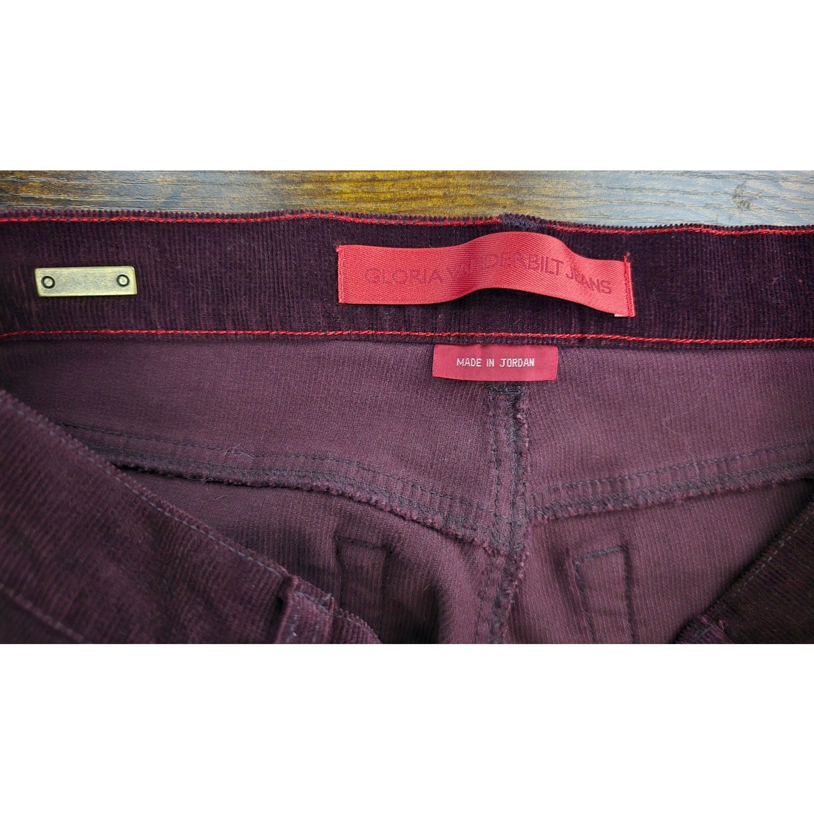 Gloria Vanderbilt Jeans Women's Size 12P Deep Purple Corduroy Bootcut Pants