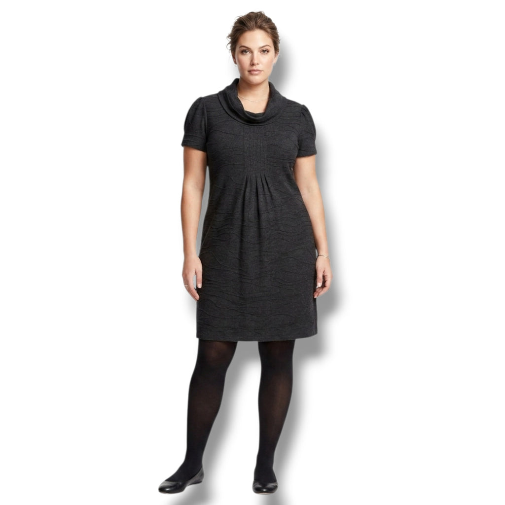 Dressbarn women’s Charcoal Grey Cowl Neck Knit Dress