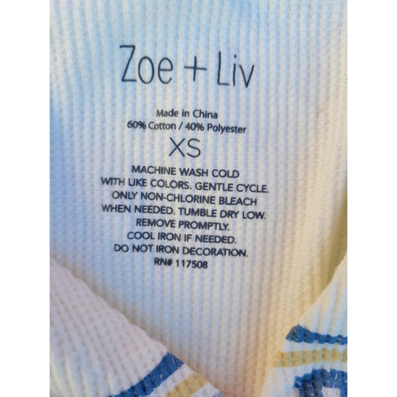 Zoe + Liv women's Long Sleeve Waffle UNIVERSITY ATHLETIC DEPARTMENT shirt  - xs