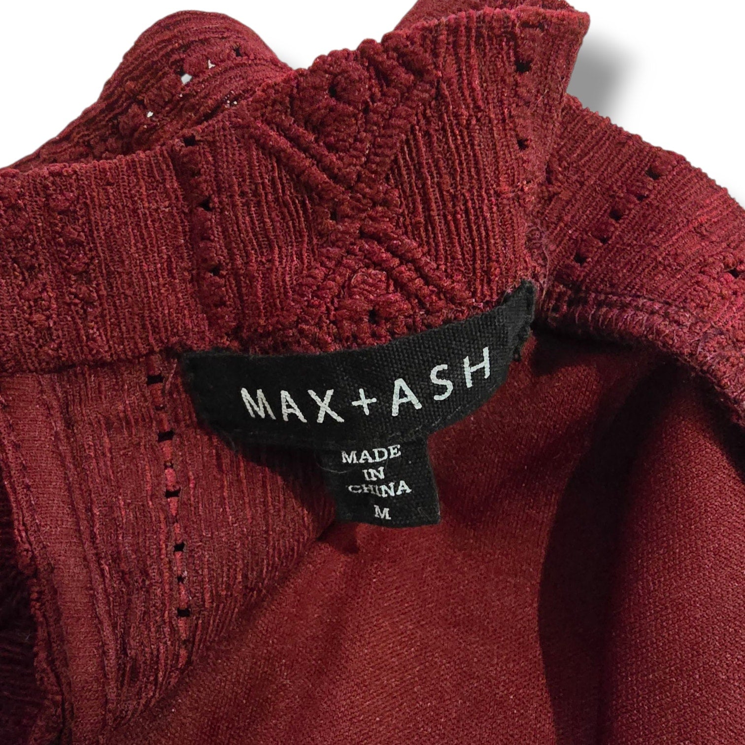Max + Ash Burgundy Sleeveless Button-Back Lined Jumpsuit with Women’s Medium