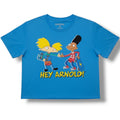 Nickelodeon Hey Arnold Women’s Blue Cropped Graphic T-Shirt – XXL new