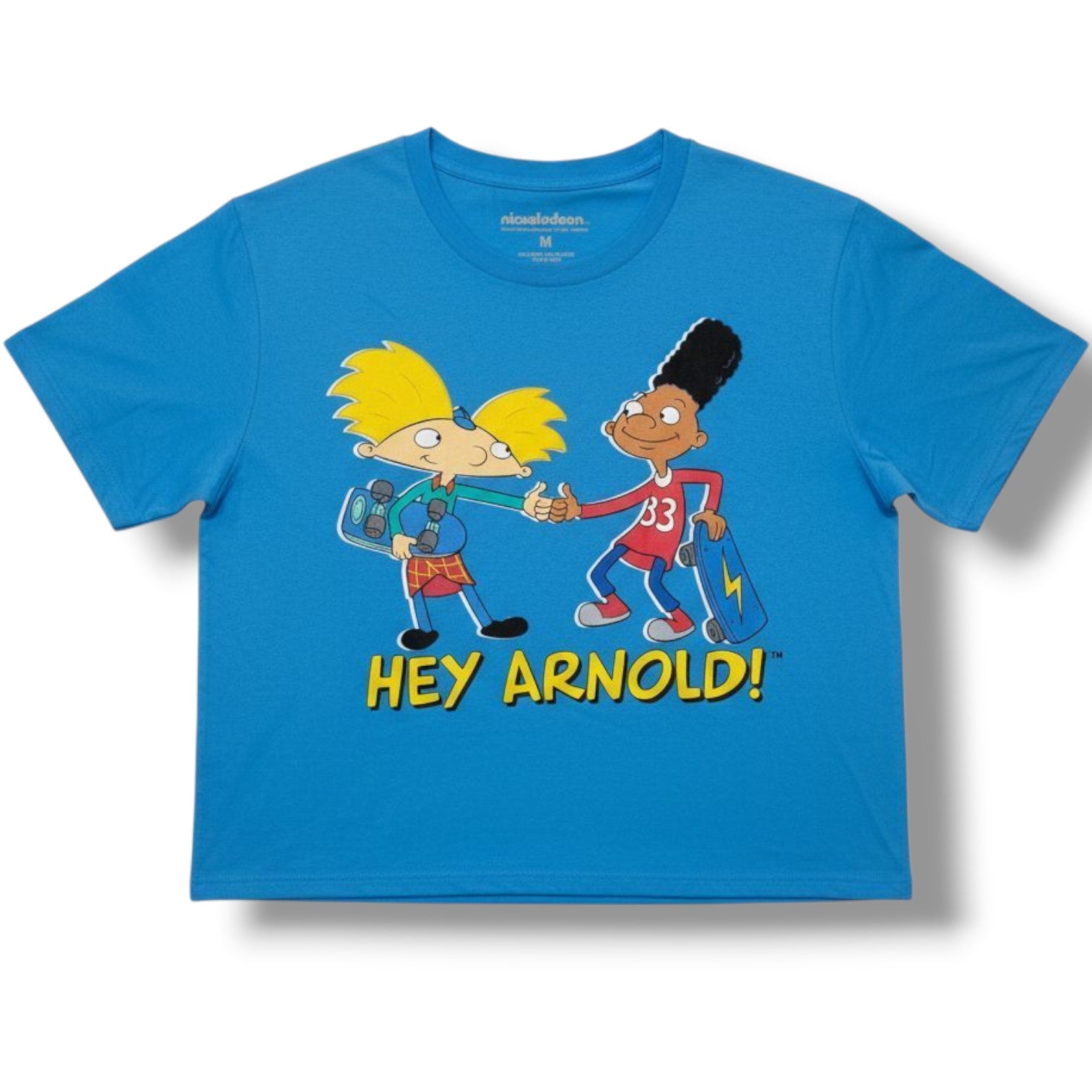 Nickelodeon Hey Arnold Women’s Blue Cropped Graphic T-Shirt – XXL new