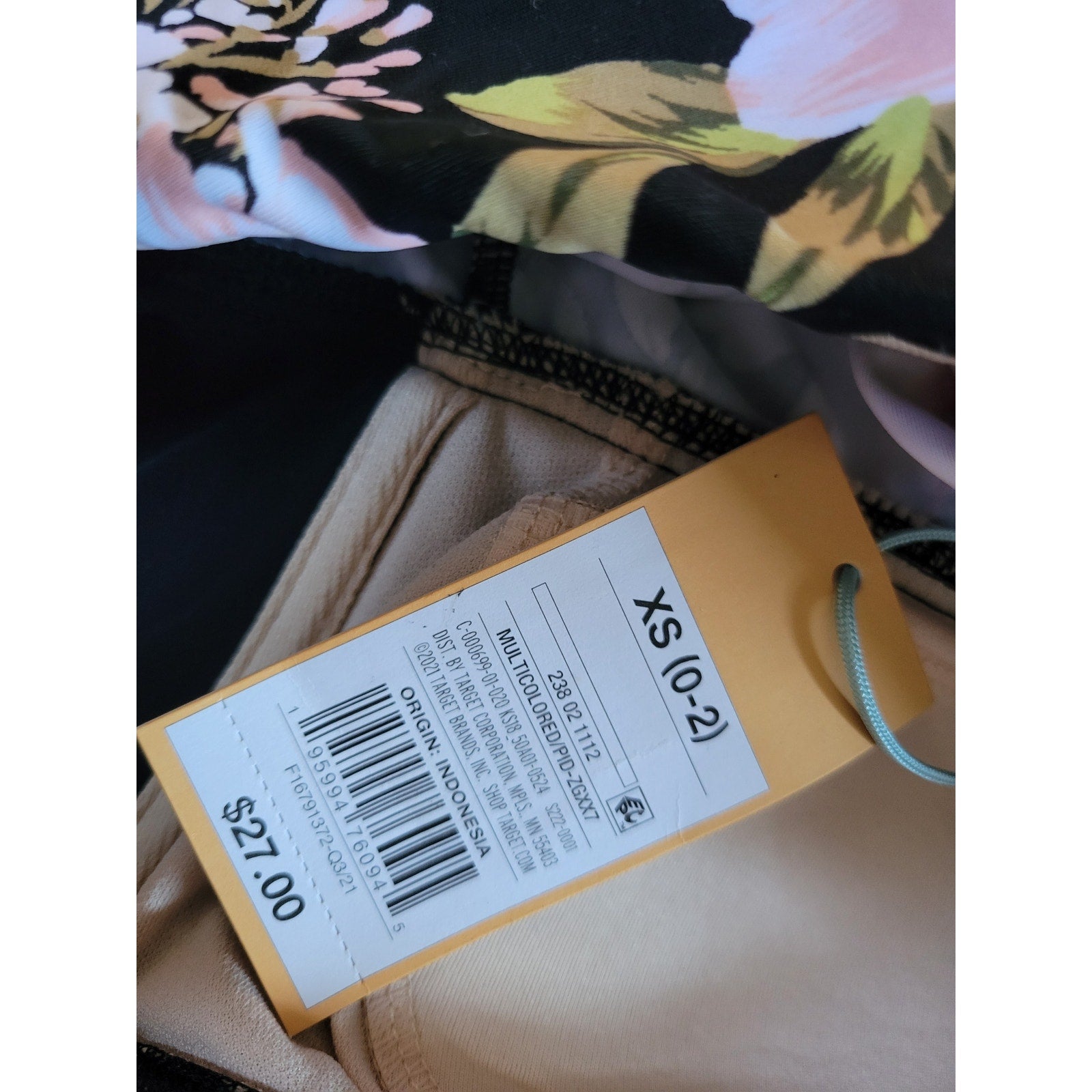 Kona Sol Women's black floral layered tankini - XS