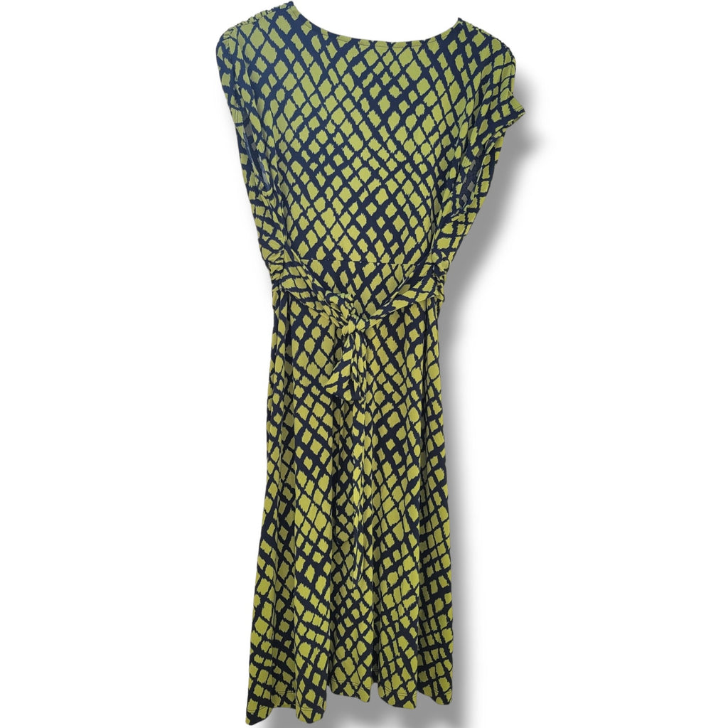 Apt. 9 Women’s Green Black Knot Front Stretch Dress - Medium