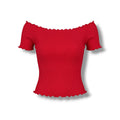Forever 21 + women's Plus Size red Ribbed off the shoulder bodycon Cropped top