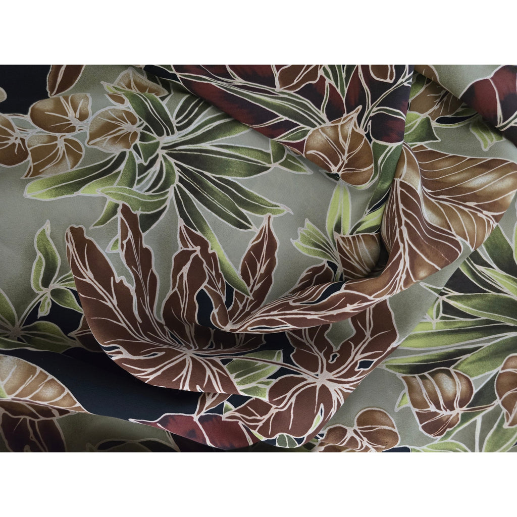 Avenue Women's Size 22/24 Green Brown Tropical Palm Leaf V-Neck Tank Top