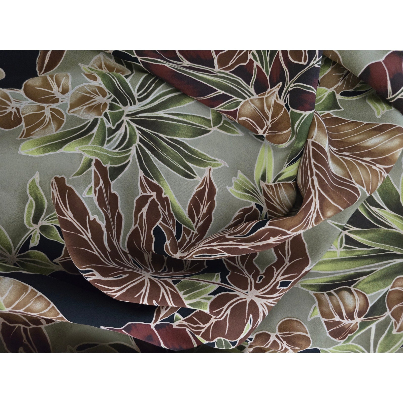 Avenue Women's Size 22/24 Green Brown Tropical Palm Leaf V-Neck Tank Top