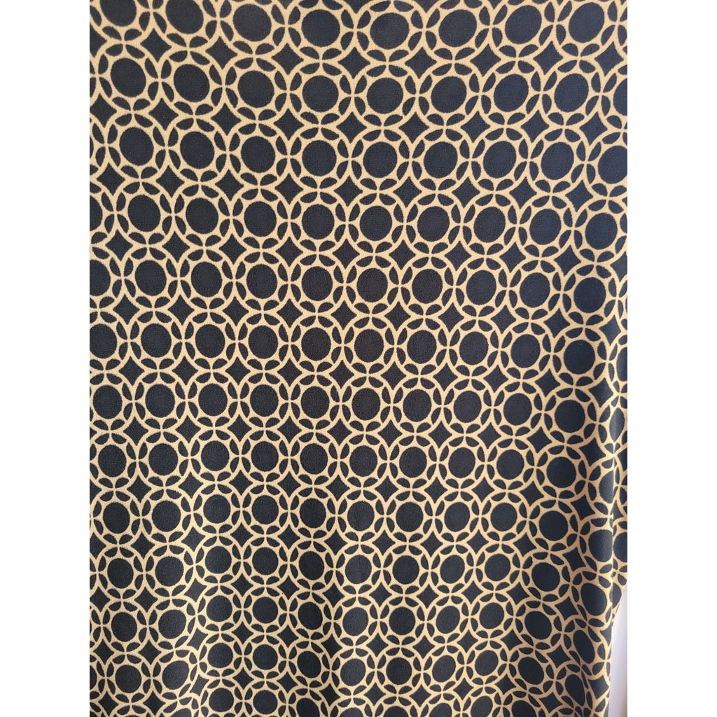 En Focus Studio Brown & Black Geometric Print Ruched Midi Dress Size 8