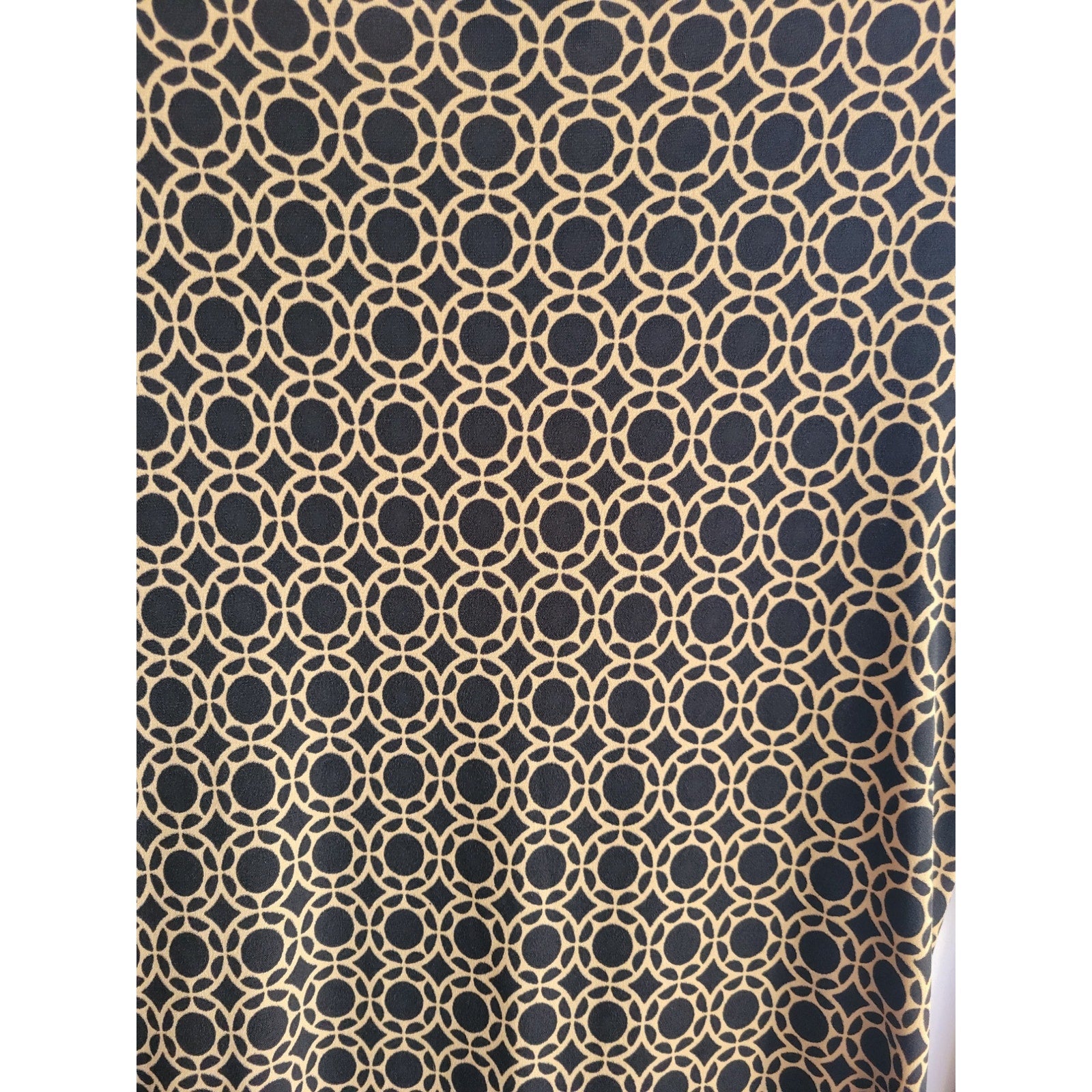 En Focus Studio Brown & Black Geometric Print Ruched Midi Dress Size 8