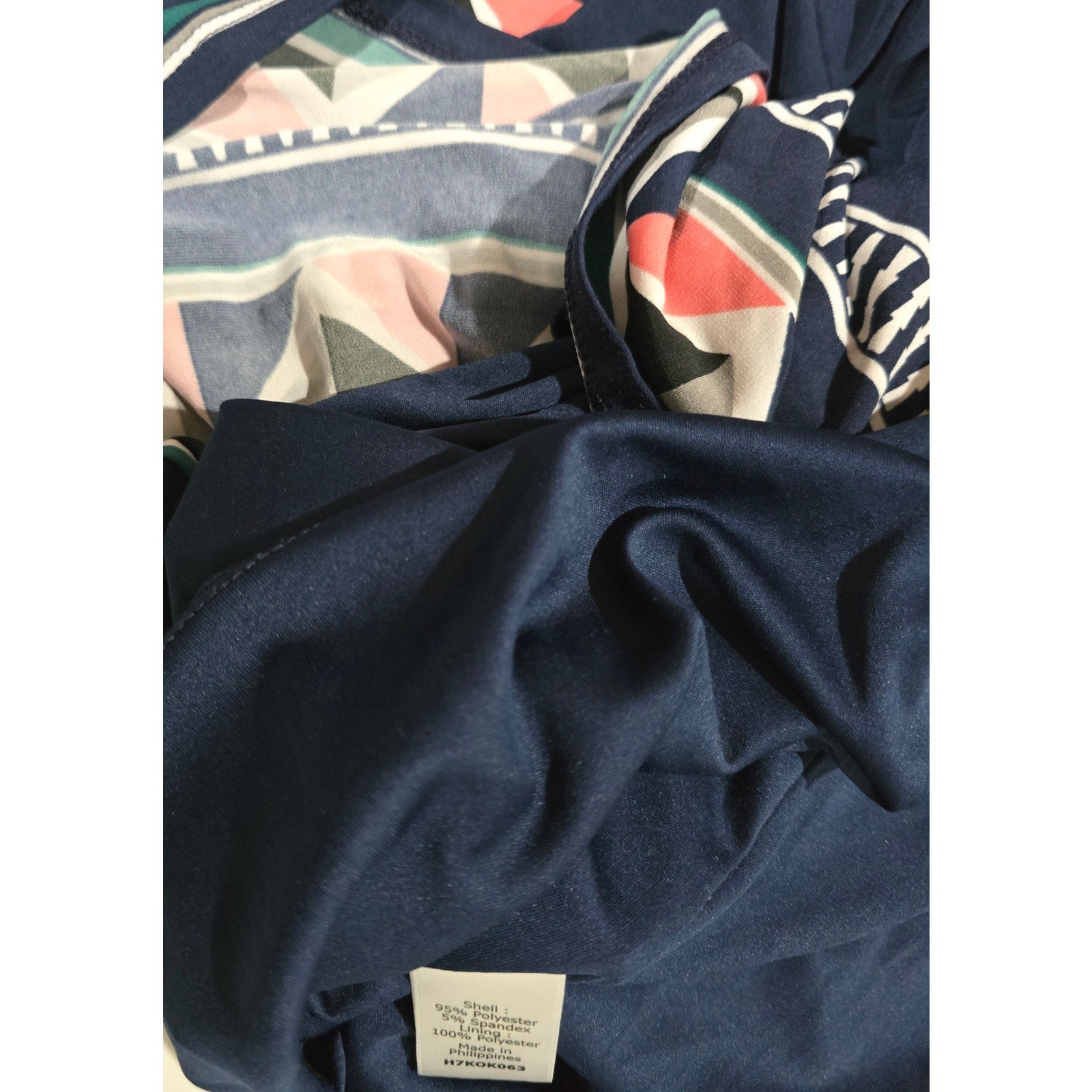 41 Hawthorn Women’s Navy Geometric Print 3/4 Sleeve Shift Dress – Size Medium