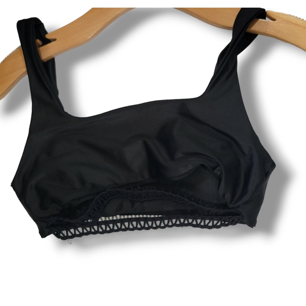 Women’s Black Pullover Bikini Swim Top with Removable Cups - Small