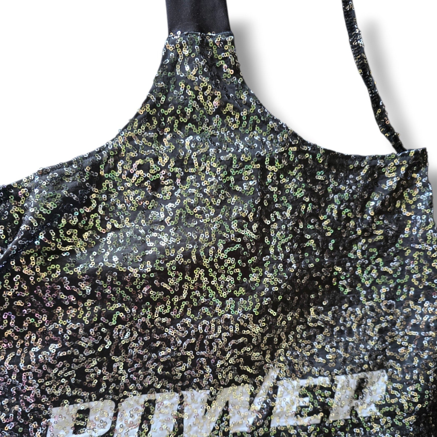 Innovative Spiritwear Sequin POWER Tank Top Women’s Small Gray Black Shimmer