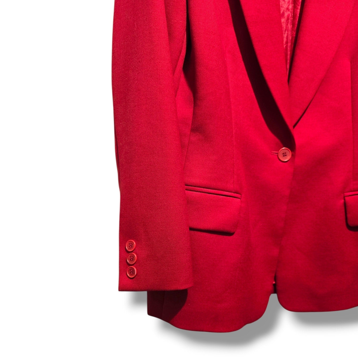 Pendleton Vintage Women's Sz 10 Pure Virgin Wool Red Single Button Blazer Jacket