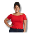 Forever 21 + women's Plus Size red Ribbed off the shoulder bodycon Cropped top