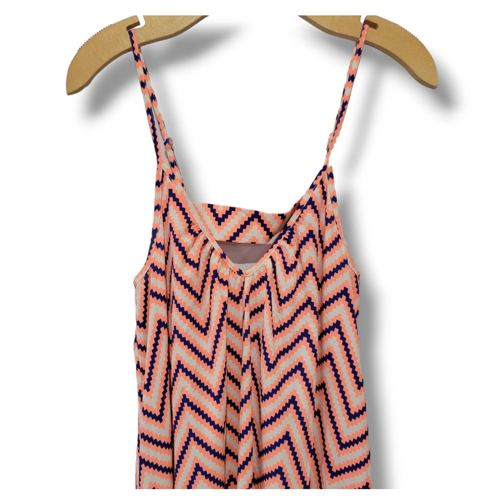 Pink Stitch Women’s Chevron Spaghetti Strap Maxi Dress size 4