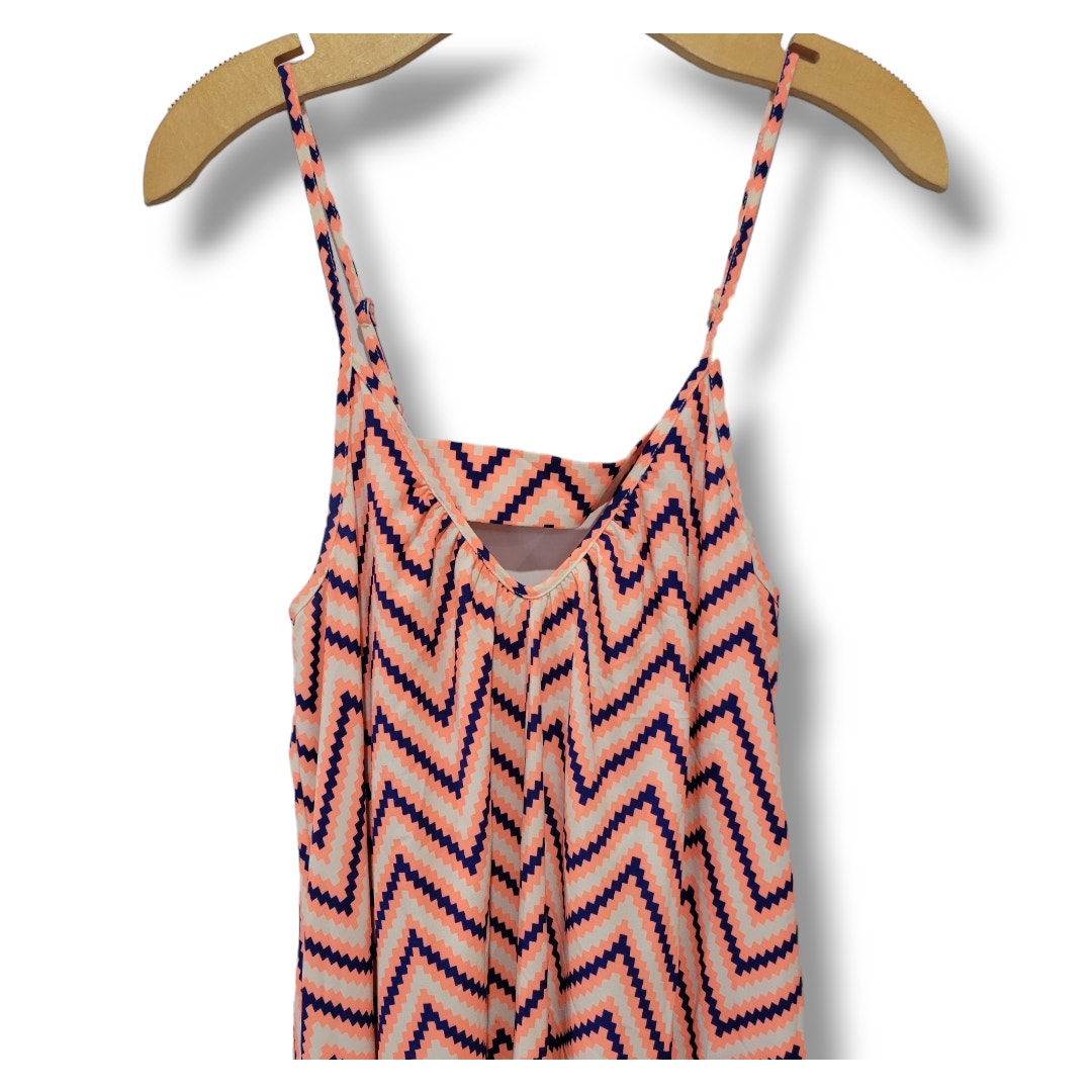 Pink Stitch Women’s Chevron Spaghetti Strap Maxi Dress size 4