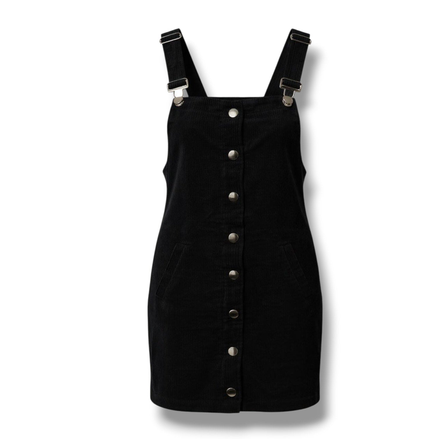 Blue Rain Women’s Black Corduroy Skirtall Dress – Size XS, Adjustable Straps