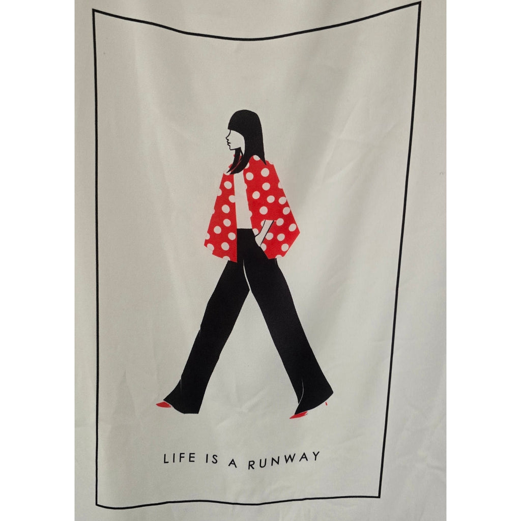 ELLE Women’s "Life Is A Runway" Graphic Tee Size Small