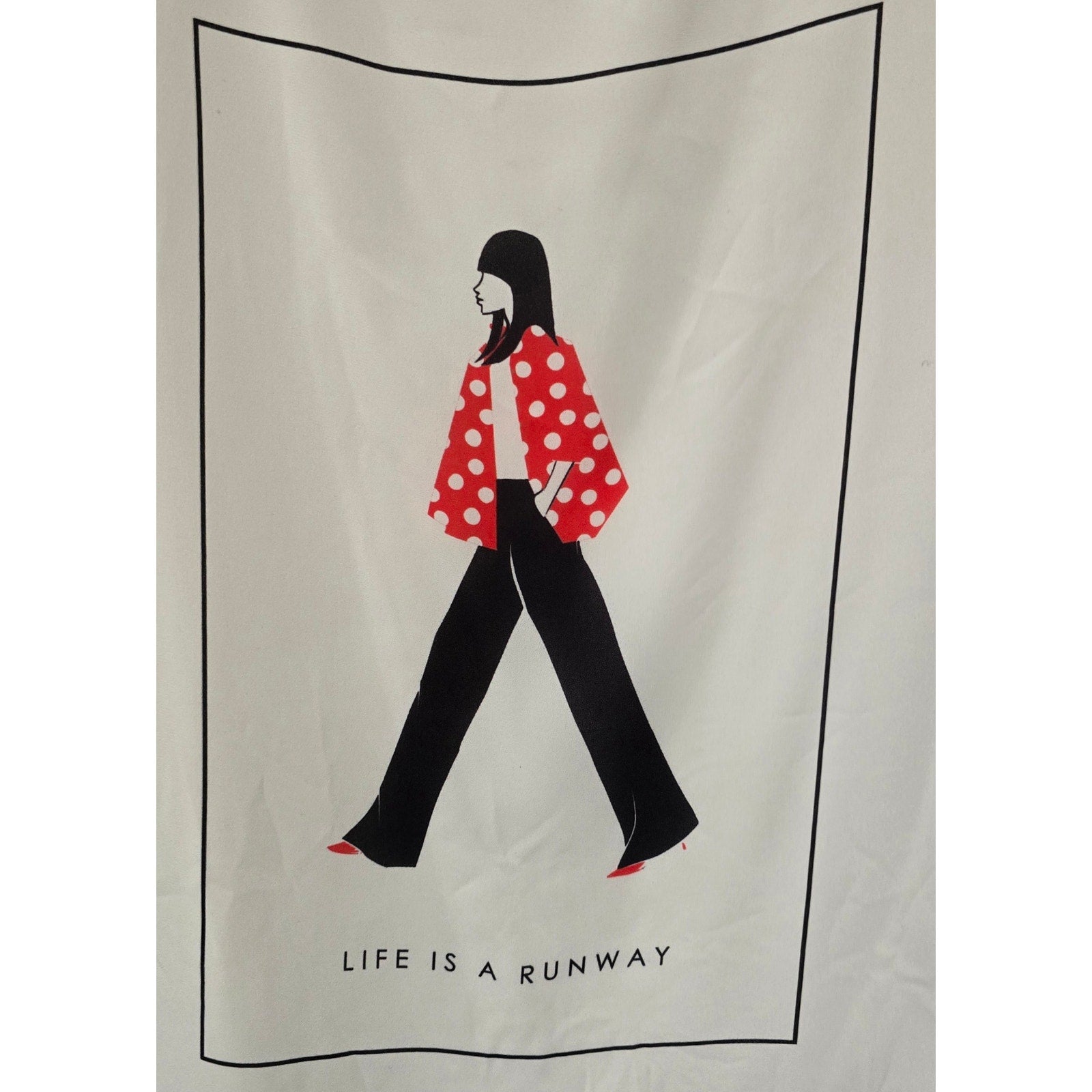ELLE Women’s "Life Is A Runway" Graphic Tee Size Small