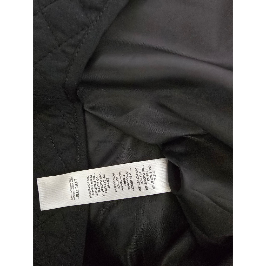 Chico's Women's Size 1 (Medium / US 8) Black Diamond Quilted Zip Vest
