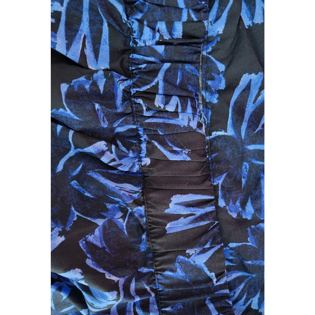 Who What Wear Blue Floral Tiered Mini Skirt XL Cotton Elastic Waist