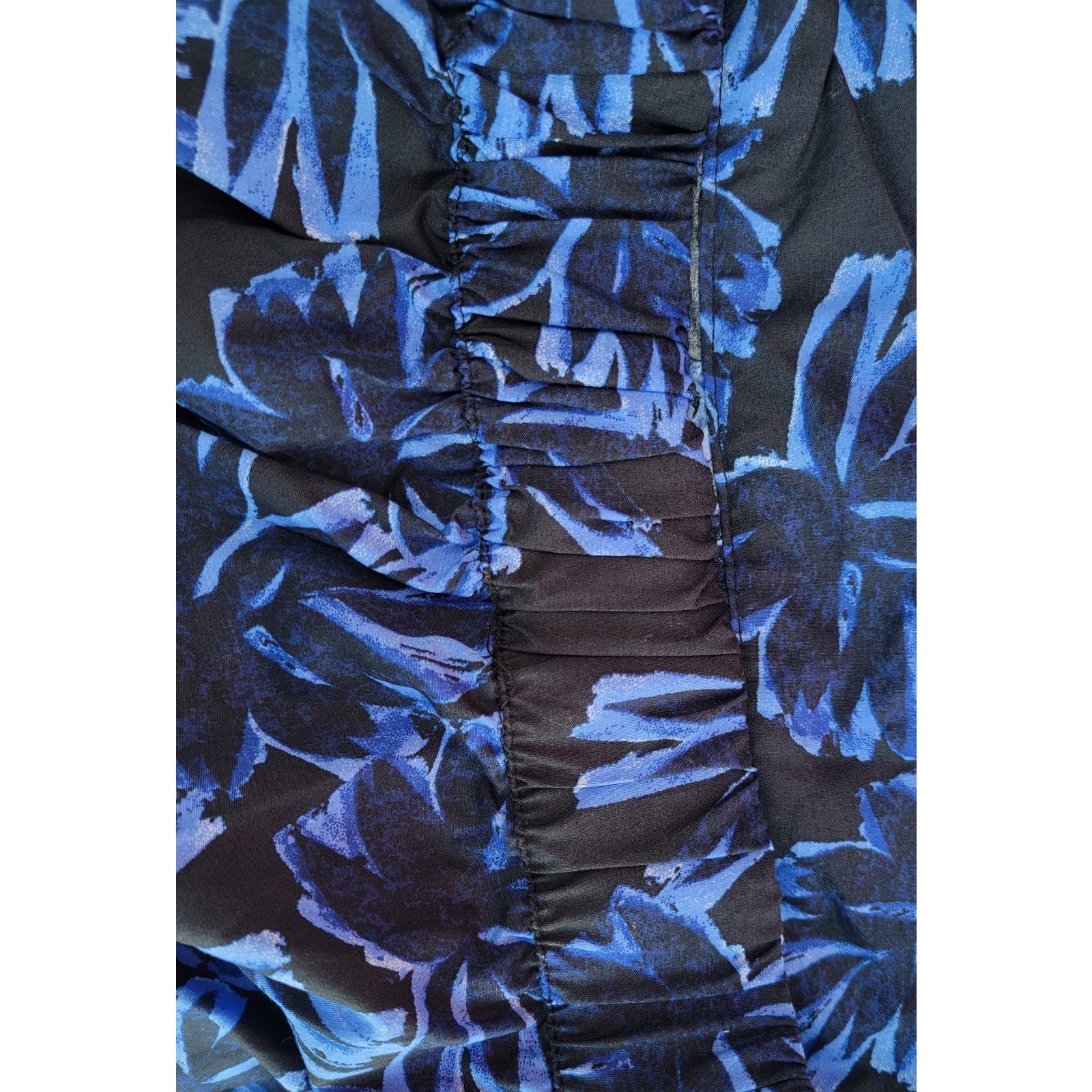 Who What Wear Blue Floral Tiered Mini Skirt XL Cotton Elastic Waist