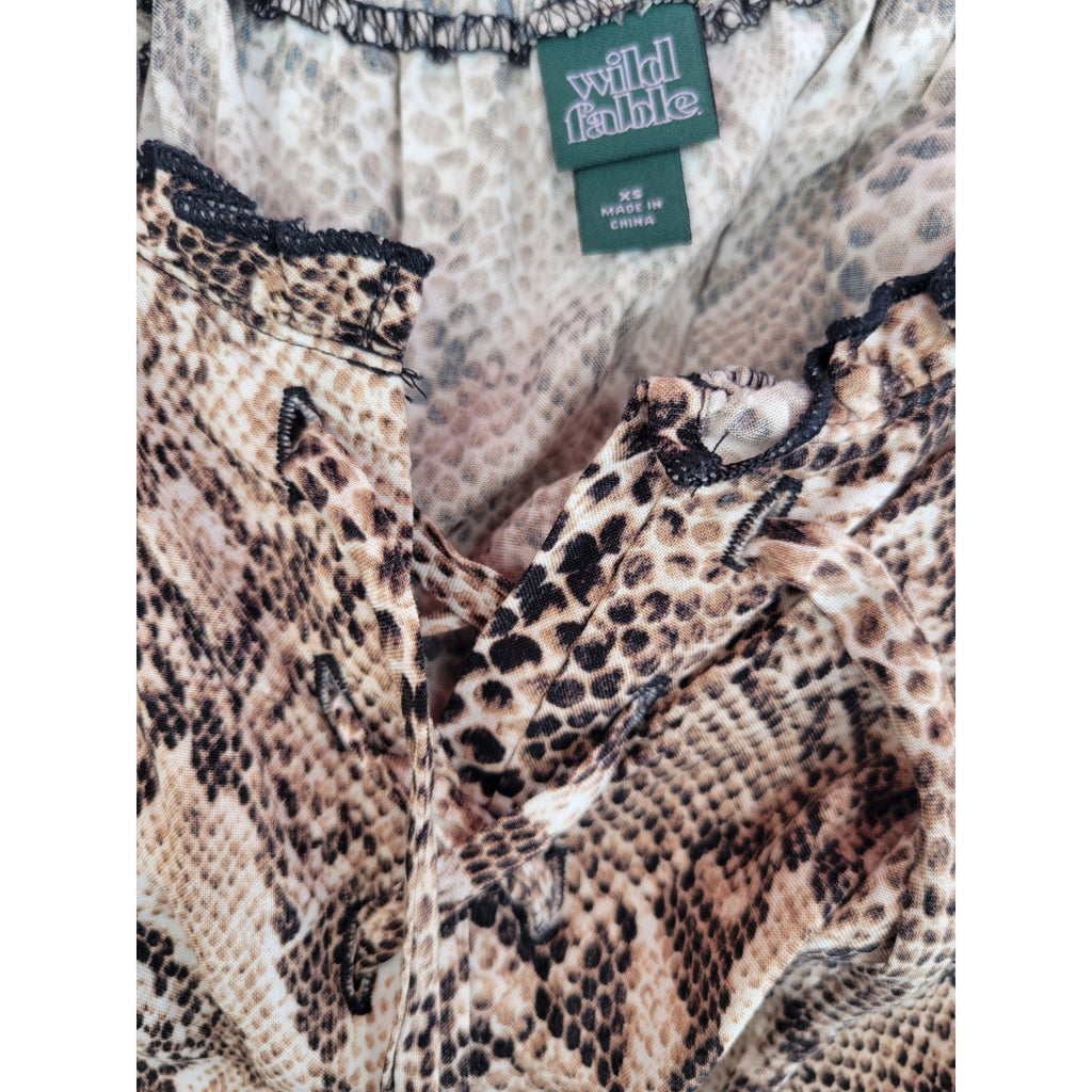 Wild Fable Women’s Snakeskin Print Midi Slip Dress – XS