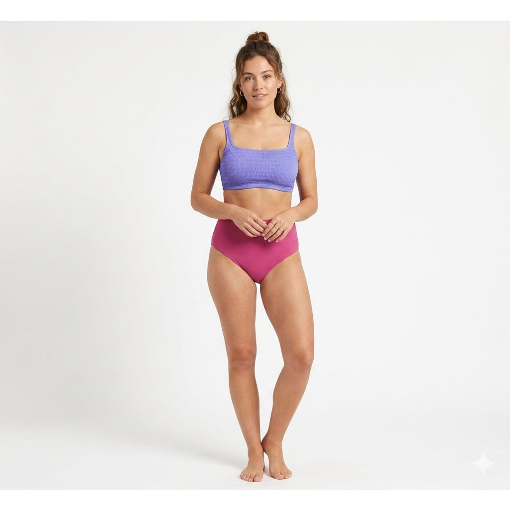 Xhilaration Juniors Purple Smocked Bralette Bikini Top – Size XS, New