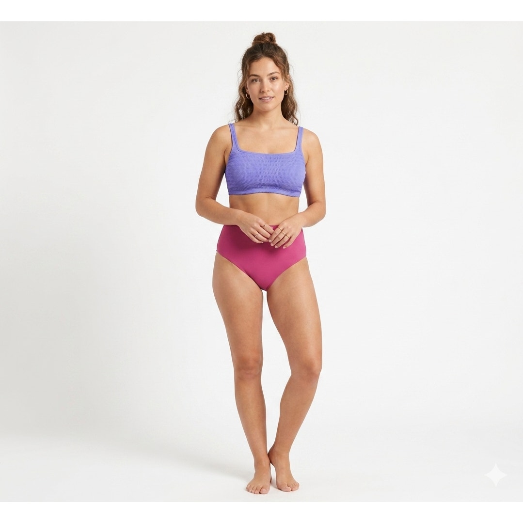 Xhilaration Juniors Purple Smocked Bralette Bikini Top – Size XS, New